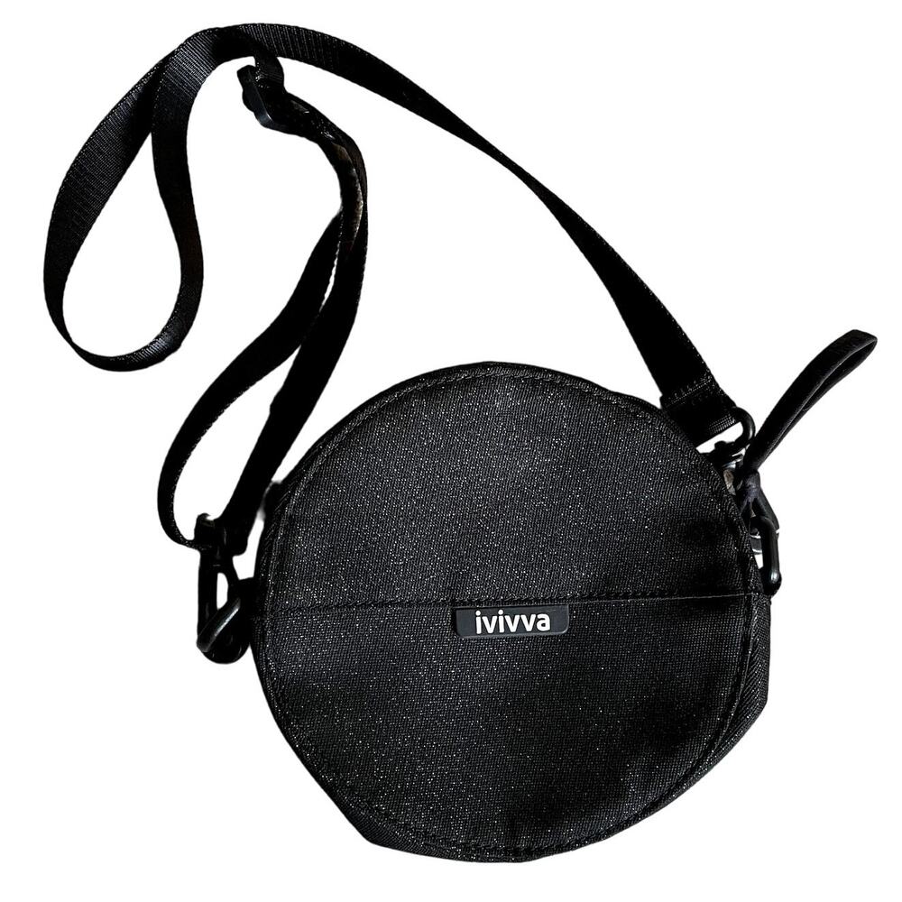 Ivivva by Lululemon Round Off Crossbody, Belt Bag, Wristlet Black Shimmer OS EUC